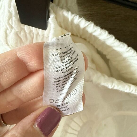 LOFT Cotton Lace Shorts Elastic Drawstring Waist in White Size M - Picture 5 of 5